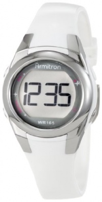 Armitron Women's 45/7021WHT Silver-Tone and White Sparkle Digital Sport Watch Armitron Women's 45/7021WHT Silver-Tone and White Sparkle Digital Sport Watch