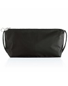 A travel-sized pouch-style zip-up makeup/grooming bag of lightweight nylon. Available in signature M.A.C black only.