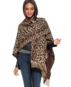 Hot spots: This leopard-print ruana by Echo reverses to solid camel and wraps you in cold-weather comfort.