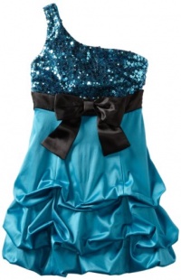 Ruby Rox Kids Girls 7-16 One-Shoulder Glitter Pick-up, Teal/Black, 10 Ruby Rox Kids Girls 7-16 One-Shoulder Glitter Pick-up, Teal/Black, 10