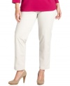 Lend polish to your casual looks with Karen Scott's plus size straight leg pants, crafted from stretch twill. (Clearance)