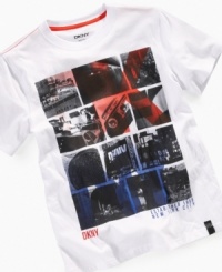 NYC scene t-shirt by DKNY makes a great gift for him. NYC scene t-shirt by DKNY makes a great gift for him.