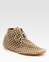 EXCLUSIVELY AT SAKS.COM. Charming polka dots adorn this Italian suede silhouette with a lace-up front. Suede upperLeather liningRubber solePadded insoleMade in ItalyOUR FIT MODEL RECOMMENDS ordering ½ size down as this style runs large. 