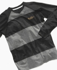 A cool combo of stripes and solid give this LRG little boy's tee a handsome style. A cool combo of stripes and solid give this LRG little boy's tee a handsome style.