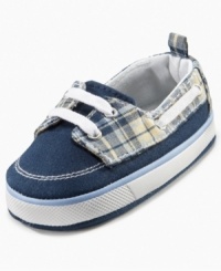 All hands on deck! No matter what activity he's involved in, his feet will stay cozy in these stylish shoes from First Impressions. All hands on deck! No matter what activity he's involved in, his feet will stay cozy in these stylish shoes from First Impressions.