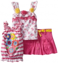 Nannette Baby-girls Infant 3 Piece Stripe Floral Scooter Set, Pink, 18 Months Nannette Baby-girls Infant 3 Piece Stripe Floral Scooter Set, Pink, 18 Months
