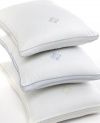 Sumptuous style now made for resting your head. The Lawton pillow from Lauren Ralph Lauren is filled with lush down alternative for supreme, firm comfort. A contrasting satin-bound edging and an embroidered signature crest both heighten this rich design.