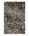 As elegant as it is exotic, this design evokes imagery of a sun swept African safari. In fact, this rug draws its inspiration from the most important art movements of the 20th-century. Both classically beautiful and decidedly modern, hints of 1910's Vienna Secession, 1930's Art Deco and 1950's Abstract Expressionism can be found in this rug's wild swirling lines of black and off-white. Meticulously hand-tufted and hand-carved of pure wool.