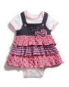 GUESS Bodysuit & Ruffle Jumper Two-Piece S, PINK (3/6M)