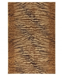 Call of the wild. A captivating animal print enlivens your space, creating an exotic backdrop for your contemporary decor. Boldly modern, this dramatic area rug from Karastan is woven from 2-ply nylon pile, ensuring easy care and long-lasting wear. Call of the wild. A captivating animal print enlivens your space, creating an exotic backdrop for your contemporary decor. Boldly modern, this dramatic area rug from Karastan is woven from 2-ply nylon pile, ensuring easy care and long-lasting wear.