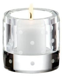 With etched polka dots in clear crystal, the Larabee Dot votive candle holder epitomizes the modern elegance and irresistible whimsy of kate spade new york. With etched polka dots in clear crystal, the Larabee Dot votive candle holder epitomizes the modern elegance and irresistible whimsy of kate spade new york.