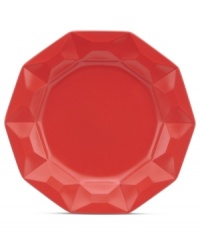 A cut above. The Castle Peak dessert plate presents an ultra-modern take on kate spade new york's signature bow motif featuring bold faceted accents in chili-red stoneware. A cut above. The Castle Peak dessert plate presents an ultra-modern take on kate spade new york's signature bow motif featuring bold faceted accents in chili-red stoneware.