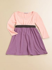 A sweet colorblock knit, with one pretty pastel on top, another below, and a darker band at the Empire waist.V neckline Long sleeves Empire waist, softly gathered 95% rayon/5% spandex Machine wash Imported A sweet colorblock knit, with one pretty pastel on top, another below, and a darker band at the Empire waist.V neckline Long sleeves Empire waist, softly gathered 95% rayon/5% spandex Machine wash Imported