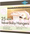 Closet Complete Baby Size Ultra Thin No Slip Velvet Hangers, Baby Powder Pink, Set of 25