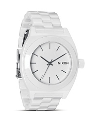 Glossy and sleek. Nixon's black bezel chronograph is a sporty-chic fasten on that keeps pace whether you're pounding the pavement or the trails. Glossy and sleek. Nixon's black bezel chronograph is a sporty-chic fasten on that keeps pace whether you're pounding the pavement or the trails.
