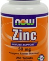 Now Foods Zinc Gluconate 50mg Tablets, 250-Count