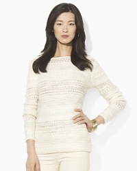 Knit in plush yarns for texture, this wool-blend sweater is a stylish warm-weather essential.