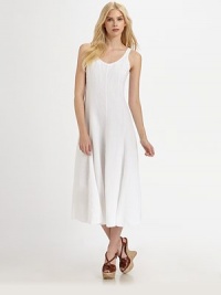 A woven linen dress offering laid-back appeal and a beyond-chic look. Feminine ties offer an intriguing hem option.ScoopneckSleevelessAdjustable hemPull-on styleAbout 50 from shoulder to hemLinenMachine washImported Model shown is 5'10 (177cm) wearing US size Small. A woven linen dress offering laid-back appeal and a beyond-chic look. Feminine ties offer an intriguing hem option.ScoopneckSleevelessAdjustable hemPull-on styleAbout 50 from shoulder to hemLinenMachine washImported Model shown is 5'10 (177cm) wearing US size Small.
