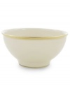 Forever elegant, the Eternal rice bowl from Lenox accents the table in timeless ivory china with sumptuous gold banding. Coordinates with Eternal Gold stemware.