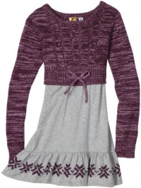 Roxy Kids Girls 7-16 Cozy Up 2-Fer Dress, Grey/Purple, X-Large Roxy Kids Girls 7-16 Cozy Up 2-Fer Dress, Grey/Purple, X-Large