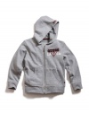 GUESS Kids Boys Zip Front Hoodie, GREY HEATHER (5/6)