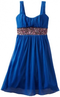 Ruby Rox Kids Girls 7-16 Caviar Wasit Mesh Dress, Royal Blue, Large Ruby Rox Kids Girls 7-16 Caviar Wasit Mesh Dress, Royal Blue, Large
