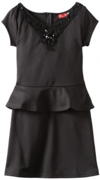 Ruby Rox Kids Girls 7-16 Ponte Peplum Dress, Black, 16 Ruby Rox Kids Girls 7-16 Ponte Peplum Dress, Black, 16