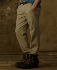 The look and feel of this broken-in trouser reflects your relaxed, rugged lifestyle with a faded and slightly slouchy chino fabric. The look and feel of this broken-in trouser reflects your relaxed, rugged lifestyle with a faded and slightly slouchy chino fabric.