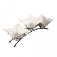 Godinger Fiori 3-Piece Relish Tray with Rack Godinger Fiori 3-Piece Relish Tray with Rack