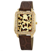 Golden Classic Women's 2217_goldbrown Safari Dame Rectangle Rhinestone Leather Watch Golden Classic Women's 2217_goldbrown Safari Dame Rectangle Rhinestone Leather Watch