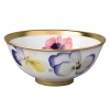 Pensees set of two rice bowls by Bernardaud. This lively, luxurious collection is sure to transform your table into a celebration of spring. The floral watercolor pattern features delicate, multicolored pansies that appear to be strewn across the surface of each piece.