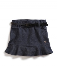 GUESS Kids Girls Knit Denim Flip Skirt with Belt, INDIGO (3T) GUESS Kids Girls Knit Denim Flip Skirt with Belt, INDIGO (3T)