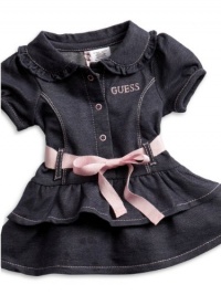 GUESS Kids Girls Tiered Knit Guess Dress (0 - 9m), INDIGO (6/9M)