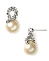 Dazzle on your walk down the aisle with this pair of silver and crystal post earrings. These delicate pearl drops are an simple statement for the bride-to-be with classic style.