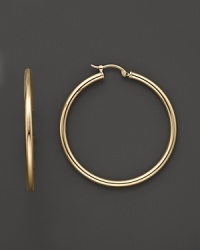 14K Yellow Gold Tube Hoop Earrings