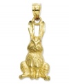 The perfect present for inside an Easter basket, this adorable diamond-cut rabbit will make this year extra special. Crafted in 14k gold. Chain not included. Approximate length: 1 inch. Approximate with: 2/5 inch.