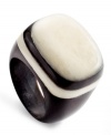 A real natural, this Heart of Haiti ring is crafted entirely by hand, combining black horn and ivory bone in a piece that makes a lasting impression.