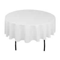 90 in. Round Polyester Tablecloth White 90 in. Round Polyester Tablecloth White