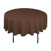 90 in. Round Polyester Tablecloth Chocolate 90 in. Round Polyester Tablecloth Chocolate