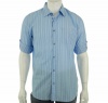 Calvin Klein Men's Linen Solid Woven Shirt,Skyway,Large