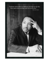 Live by the wise words of Dr. Martin Luther King, Jr. Immortalized in black and white, the civil rights leader sends a message of hope and inspiration in this textured art print. Live by the wise words of Dr. Martin Luther King, Jr. Immortalized in black and white, the civil rights leader sends a message of hope and inspiration in this textured art print.