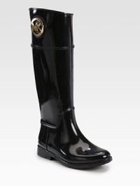 This rainy weather essential is dressed up with a signature metal medallion and a western-inflected harness. Rubber heel, 1 (25mm)Shaft, 15¼Leg circumference, 14½Rubber upperPull-on styleLeather liningRubber solePadded insoleImported This rainy weather essential is dressed up with a signature metal medallion and a western-inflected harness. Rubber heel, 1 (25mm)Shaft, 15¼Leg circumference, 14½Rubber upperPull-on styleLeather liningRubber solePadded insoleImported