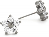 Betsey Johnson Crystal and Hematite-Color Star Flower Stud Earrings Betsey Johnson Crystal and Hematite-Color Star Flower Stud Earrings
