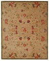 Safavieh Anatolia Collection Handmade Beige and Green Hand-Spun Wool Area Rug, 6-Feet by 9-Feet