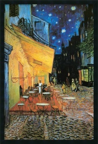 Cafe Terrace At Night Framed with Gel Coated Finish by Vincent van Gogh Framed Cafe Terrace At Night Framed with Gel Coated Finish by Vincent van Gogh Framed