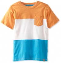 Calvin Klein Boys 2-7 Short Sleeve Color Blocked Striped Polo, Orange, 7 Calvin Klein Boys 2-7 Short Sleeve Color Blocked Striped Polo, Orange, 7