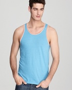 With a nod to retro, this uber-hip tank features 2-tone contrast piping for extra flair.