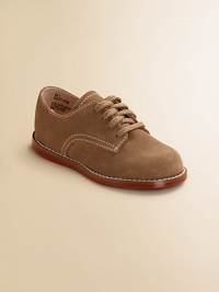 Classic dirty bucks keep their good looks all through the school week - and weekends, too! Adjustable laces Padded insole Red rubber traction sole Sueded leather ImportedPlease note: It is recommended that you order ½ size smaller than measured. If your child measures a size 7.0, you may want to order a 6½. 