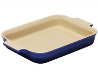 Le Creuset Stoneware 1-1/4-Quart Rectangular Baker with Bonus 16-Ounce Rectangular Baker, Cobalt Blue