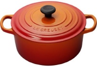 Le Creuset Signature Enameled Cast-Iron 9-Quart Round French Oven, Flame Le Creuset Signature Enameled Cast-Iron 9-Quart Round French Oven, Flame